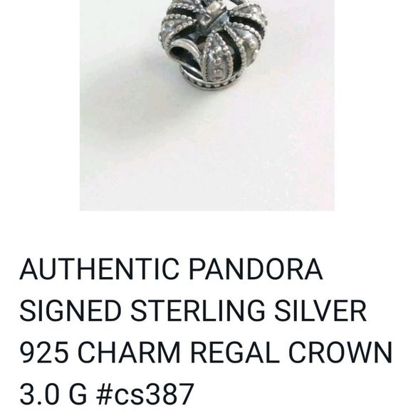 Sale! AUTHENTIC PANDORA REGAL CROWN CHARM - Picture 7 of 9